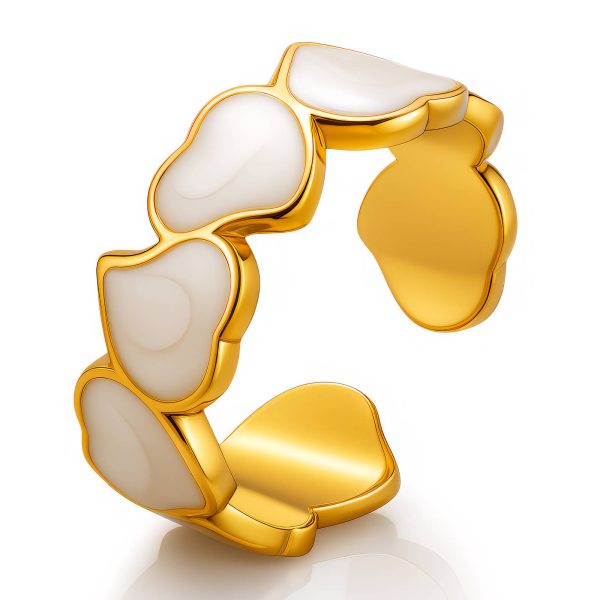 “Heart” Ring, 18K Gold Plated Steel