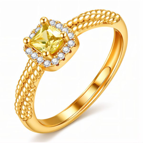 Ring, 18K Gold Plated Steel