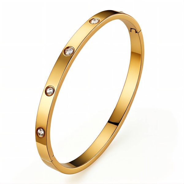 Bracelet, 18K Gold Plated Steel