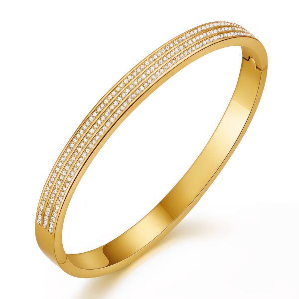 Bracelet, 18K Gold Plated Steel