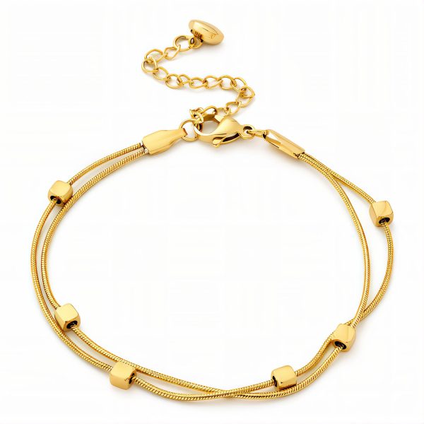 Bracelet, 18K Gold Plated Steel