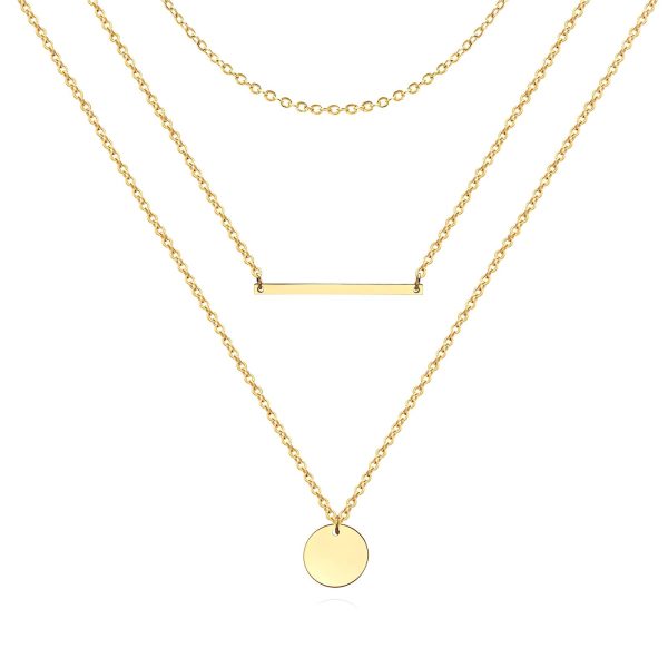 Necklace, 18K Gold Plated Steel