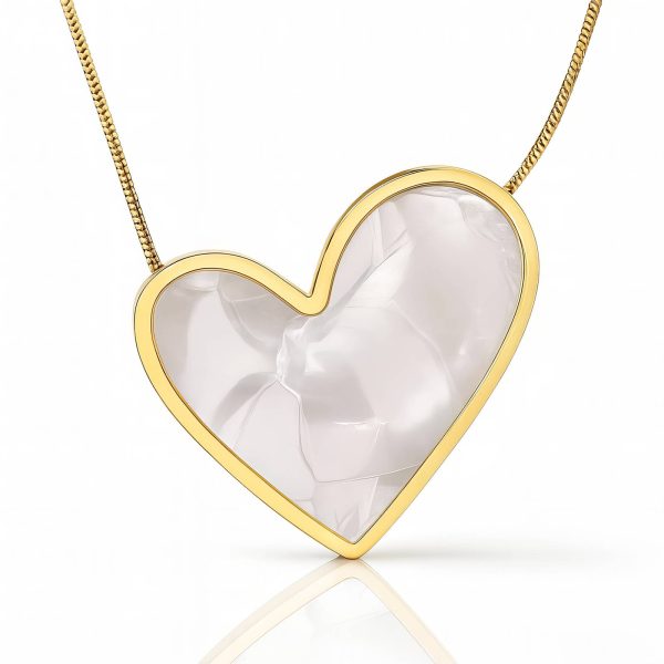 “Heart” Necklace, 18K Gold Plated Steel