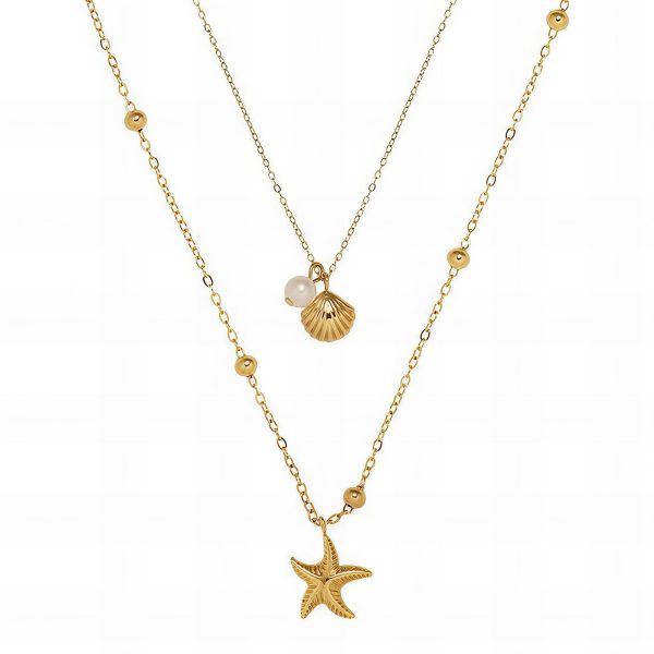Necklace, 18K Gold Plated Steel
