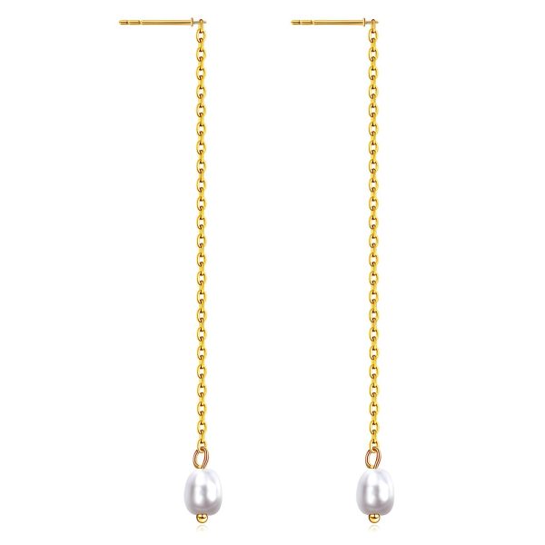 Earrings, 18K Gold Plated Steel