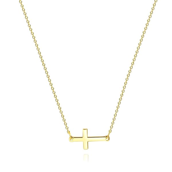 “Crosses” Necklace, 18K Gold Plated Steel