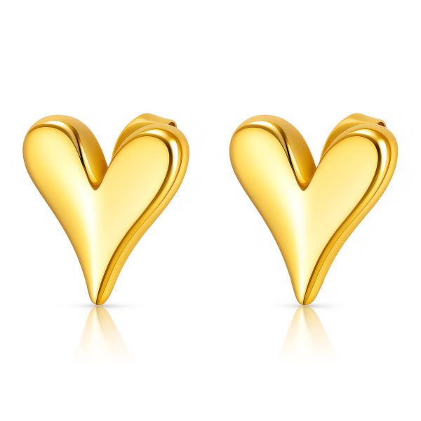 “Hearts” Earrings, 18K Gold Plated Steel